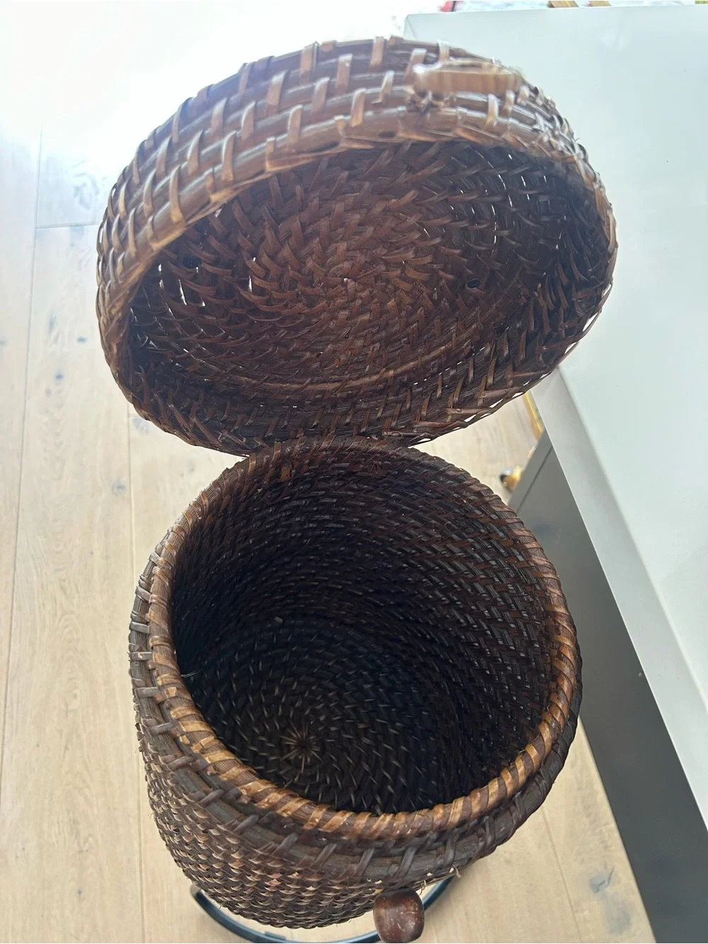 Woven Round Storage Canister Set - Brown